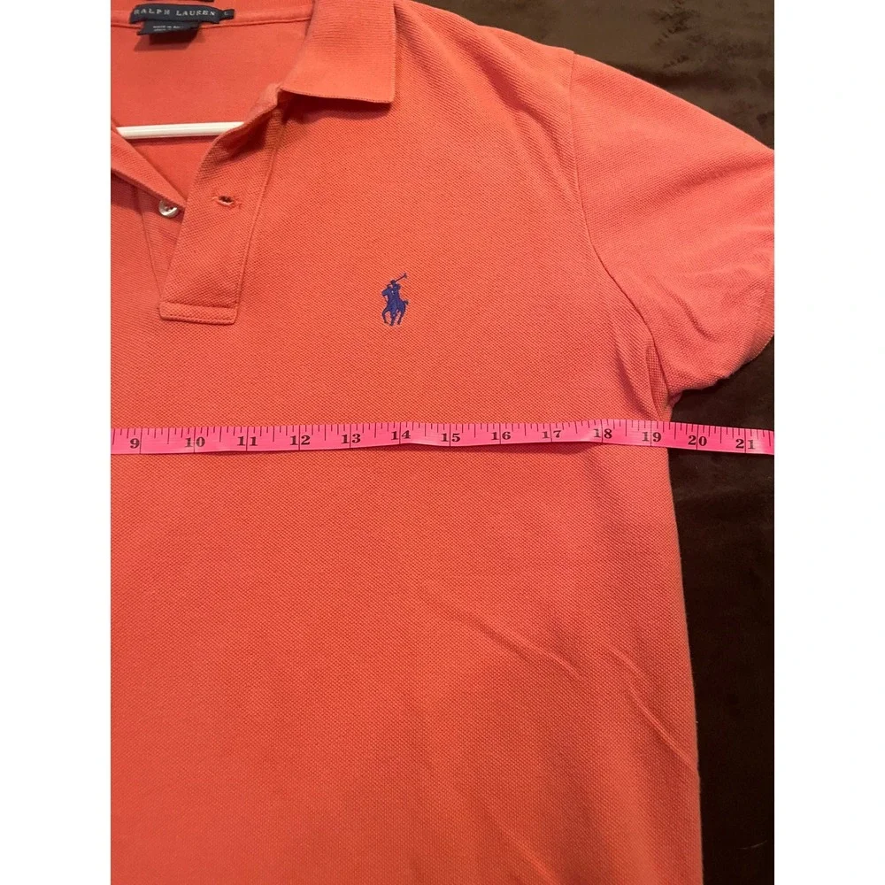 Ralph Lauren Polo Shirt Men L Coral Classic Fit Short Sleeve Pony Logo Preppy